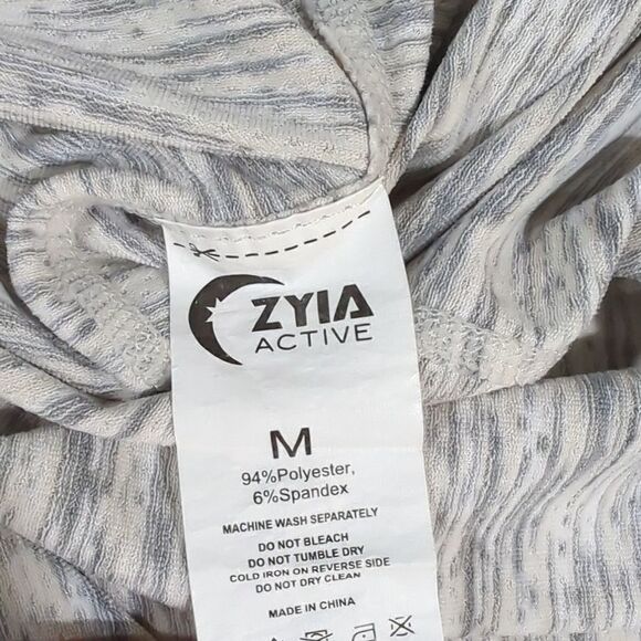 Zyia Active Light Gray Split Back Long Sleeve T Size Medium - Picture 7 of 9